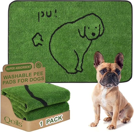 Qeils Reusable Puppy Pads, Washable Pee Pads for Dogs 2 Pack Durable Absorbent Leakproof Dog Training Pads for Home or Travel, Non-Slip Wee Wee Pads Potty Pads 36"x24"