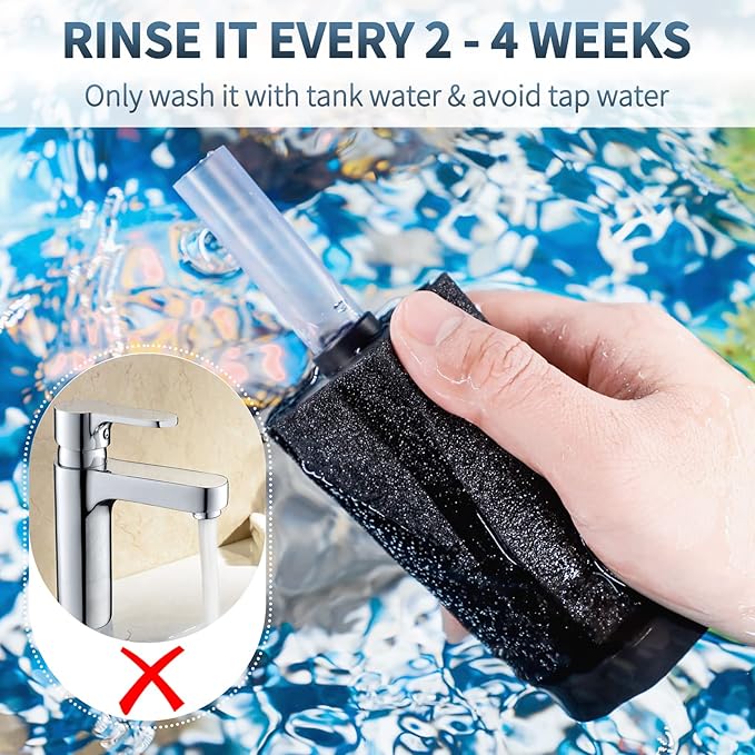 Pawfly Aquarium Bio Sponge Filter Quiet Betta Fry Shrimp and Small Fish Foam Filter for Fish Tanks up to 20 Gallons, 4 Pack