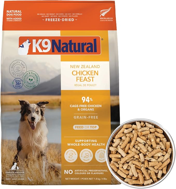 K9 Natural - Grain Free Freeze Dried Dog Food - Chicken, 4lb
