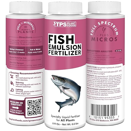 Fish Emulsion Fertilizer, Complete Fish Emulsion Plant Food, 1 Gallon (128 oz)