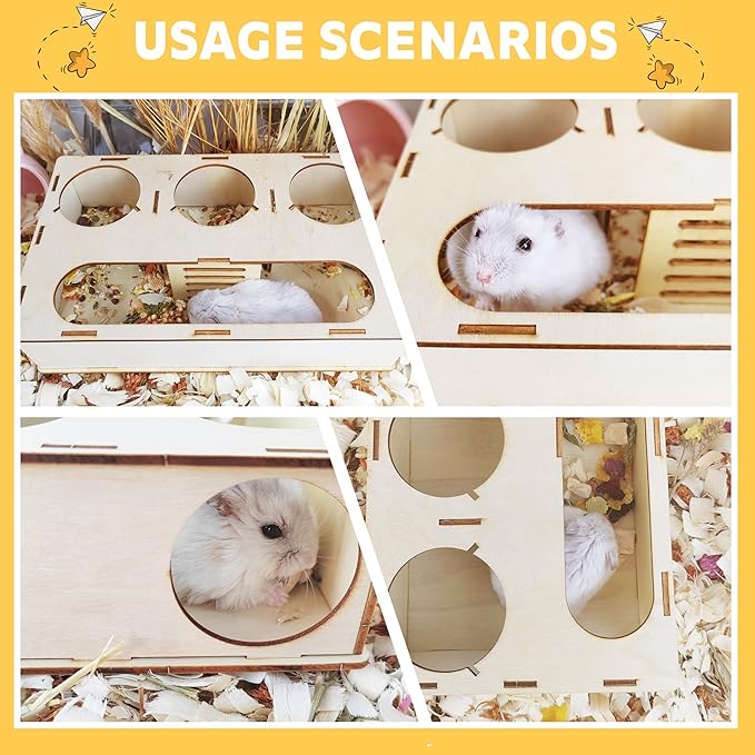 Guinea Pig Foraging Toys, Small Animals Hide Treats Foraging Puzzle Toys,Wooden Foraging Game Interactive Enrichment Toy for Rabbits, Hamsters, Bunny, Chinchillas, Rats and Gerbils