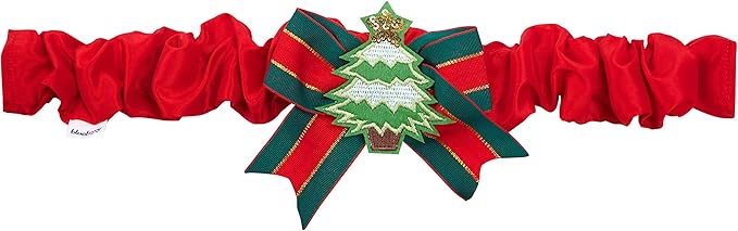 Blueberry Pet Festival Fever Christmas Tree Dog Collar Cover – Holiday Decorative Accessory Fits Small, Medium & Large Dog Collars