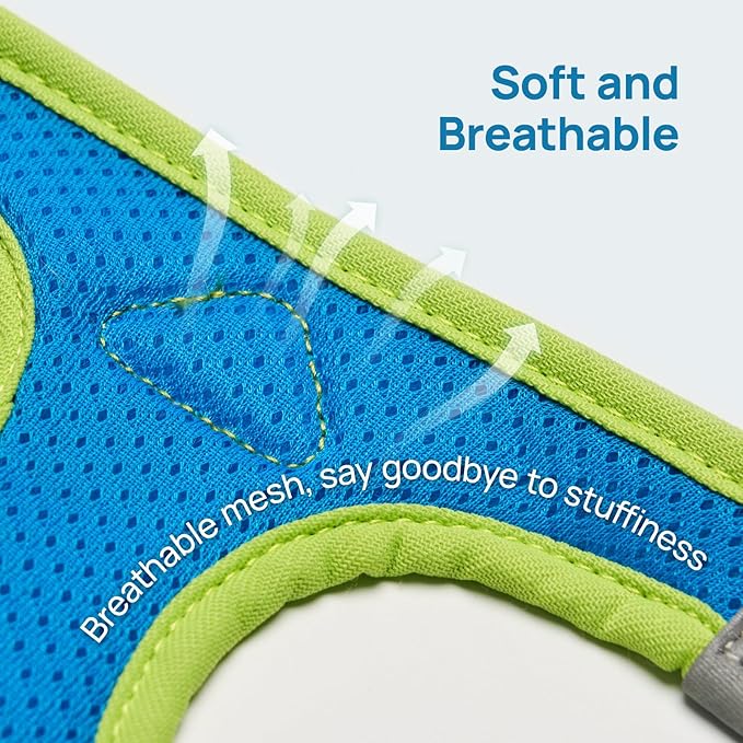 Cat Harness and Leash Set, Step-in Escape Proof Adjustable Vest Harness for Small Medium Large Cats, Lightweight Soft Breathable Reflective Kitten Harness for Walking Travel, Camping(Hawaii Green, S)