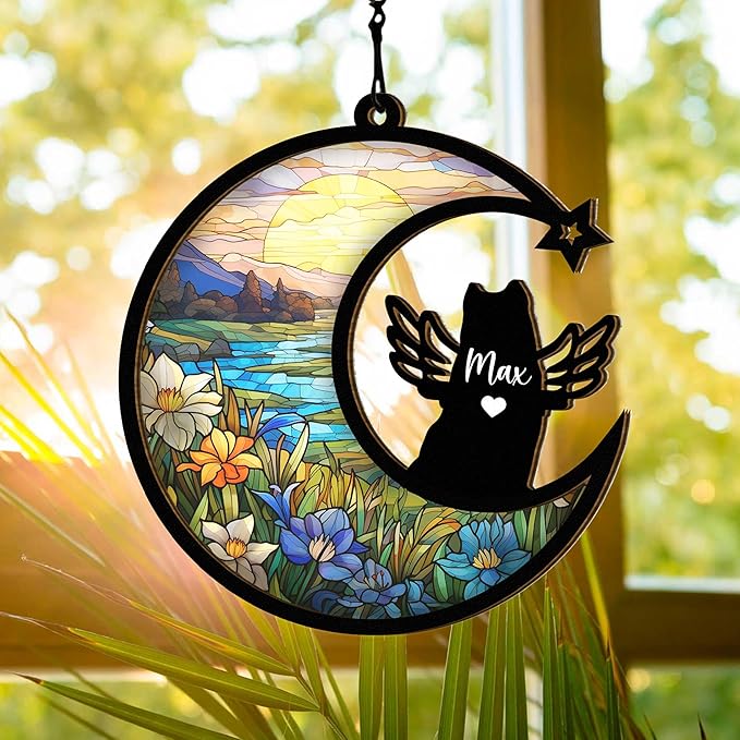 Chillever Samoyed Memorial Suncatcher – Personalized Pet Remembrance Ornament, Dog Loss Keepsake