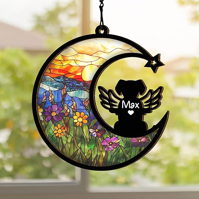 Chillever Beagle Memorial Suncatcher – Personalized Pet Loss Keepsake, Custom Dog Breed Ornament