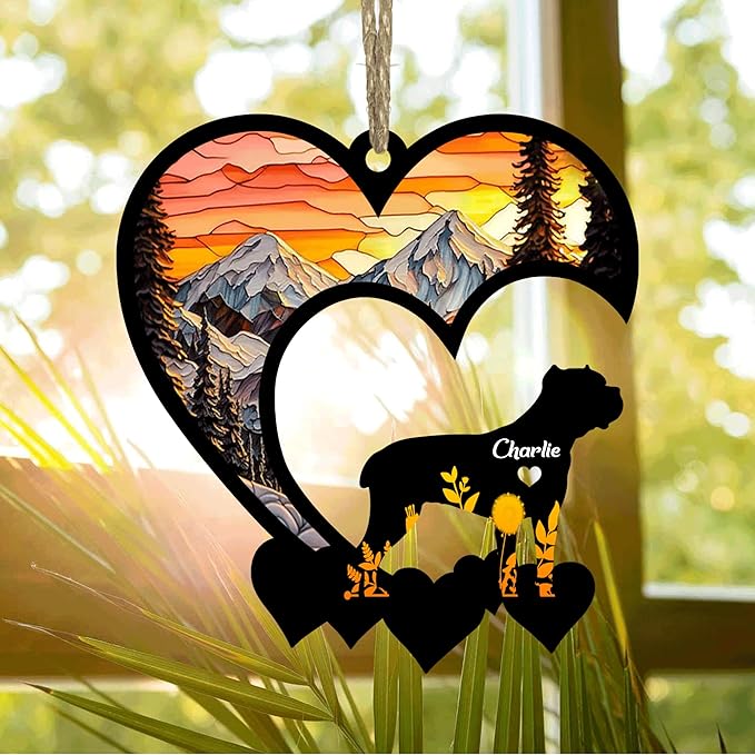 Lovely POD Cane Corso Suncatcher Ornaments, Personalized Cane Corso Memorial with Name, Dogs Loss Ornaments, Dog Remembrance Gift, Dog Memory Ornament, Loss of Dogs Sympathy Gifts