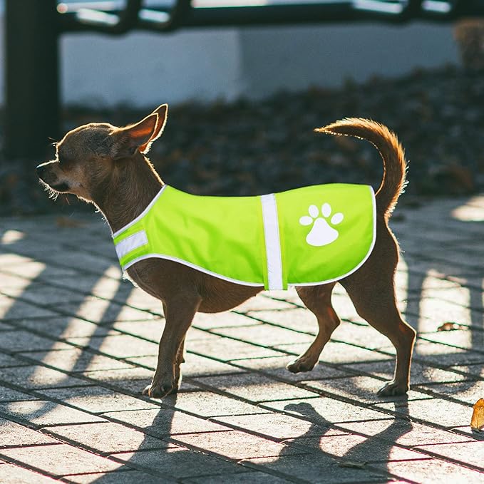 2 Pieces Dog Reflective Vest Adjustable Dog Safety Service Vest Pet High Visibility Apparel for Hunting Outdoor Activities Walking at Night(L,Orange, Fluorescent Yellow)
