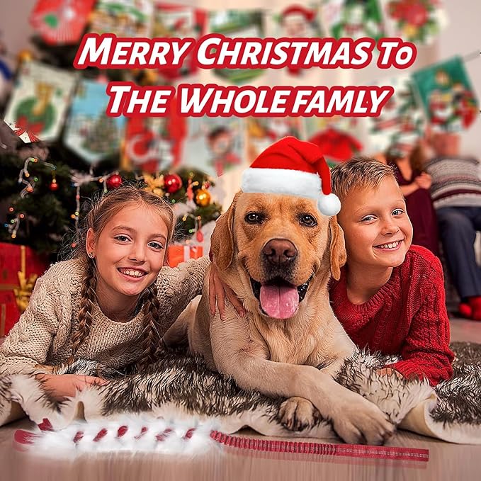 Wodoca Christmas Dog Tug Toys - Rope Toys for Aggressive Chewers, Xmas Pet Gifts, Large Dog Chew Toy, Ideal for Training, Hand Made (Red)