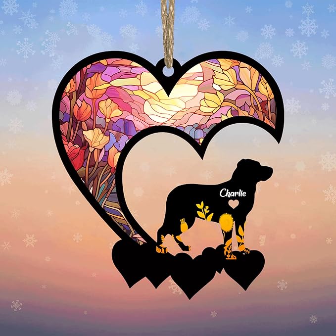 Lovely POD Greater Swiss Mountain Suncatcher Ornaments, Personalized Greater Swiss Mountain Memorial with Name, Dogs Loss Ornaments, Dog Remembrance Gift, Dog Memory, Loss of Dogs Sympathy Gifts