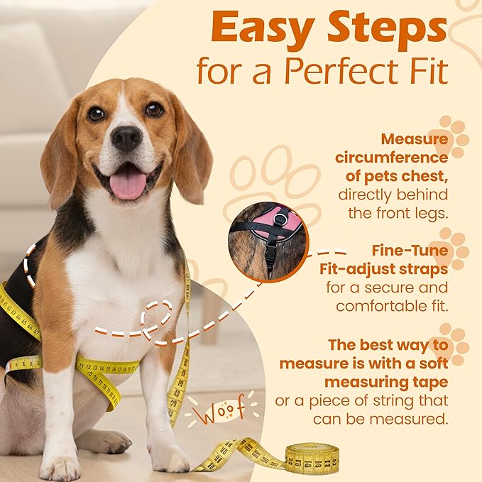 Bark Appeal Light Pink No-Pull Dog Harness for Extra Large Sized Pets – Adjustable, Reflective Vest with 3 Leash Clips for Added Control, Easy Walks & Training – XXL