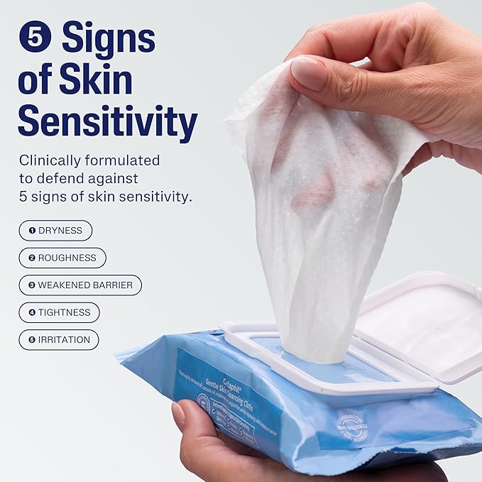 Cetaphil Face And Body Wipes, Gentle Skin Cleansing Cloths, For Dry, Sensitive Skin, Flip Top Closure, Great For The Gym, Travel, In The Car, Hypoallergenic, Fragrance Free, 10 Count (Pack of 12)