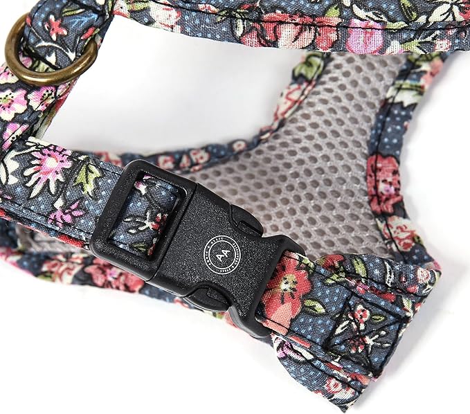 Angie and Allie Organic Cotton Dog Harness,No Pull Pet Harness with Leash D-Ring,Adjustable Soft Padded Dog Vest,Comfortable,Sustainable,Breathable and Stylish for Your Canine Companion