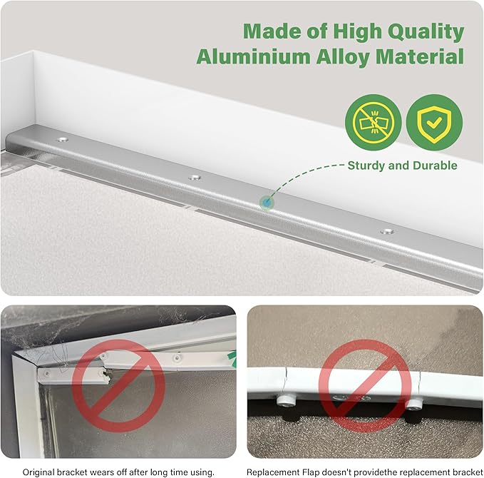 3-Flap Dog Door Replacement Insulated Flap with Clamp, Metal Bracket and Screws, Compatible with Large PetSafe Extreme Weather Aluminum Pet Door, PAC11-11039 10 1/8" X 16 7/8" (Frosted Transparent)