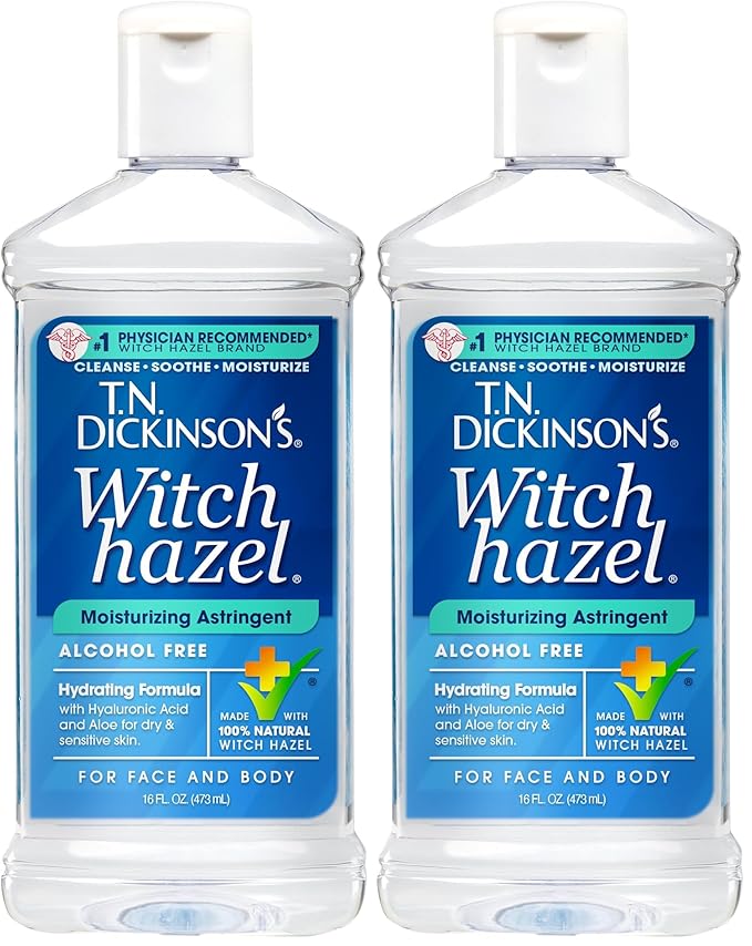 T.N. Dickinson's Witch Hazel Alcohol Free Moisturizing Astringent | 100% Natural Witch Hazel | Calms,Nourishes,Hydrates Skin-| for Face & Body-| 16 Fl Oz,(Pack of 2)