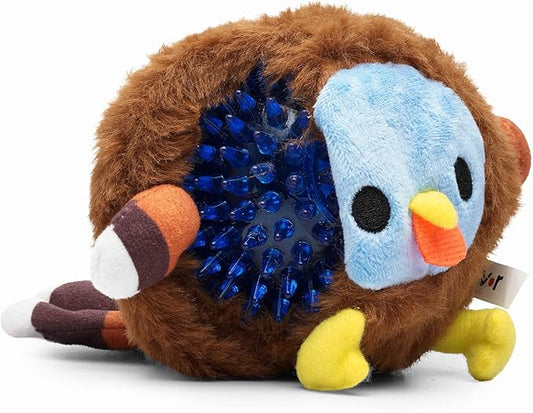 Flourish Pets 2 in 1 Multi-Layer Chew Toy for Active Dogs | Non-Toxic BPA Free Double Stitched Soft Fabric Exterior Dog Toys | Long-Lasting Dog Plush Toys –Turkey (4”)