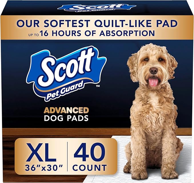 Scott Pet Guard Advanced Dog Pads - XL - 30" x 36" - 40 Pack of Pet Pads