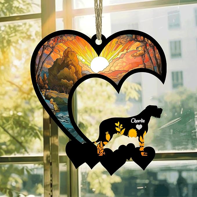 Lovely POD Irish Wolfhound Suncatcher Ornaments, Personalized Irish Wolfhound Memorial with Name, Dogs Loss Ornaments, Dog Remembrance Gift, Dog Memory Ornament, Loss of Dogs Sympathy Gifts