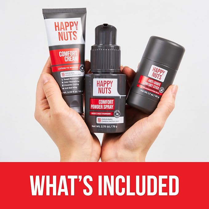 HAPPY NUTS - Nuts About You Anti Chafing Deodorant Essentials Bundle Kit - Gift Set for Men to Stay Fresh All Year Long