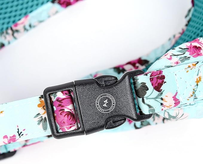 Angie and Allie Organic Cotton Dog Harness,No Pull Pet Harness with Leash D-Ring,Adjustable Soft Padded Dog Vest,Comfortable,Sustainable,Breathable and Stylish for Your Canine Companion