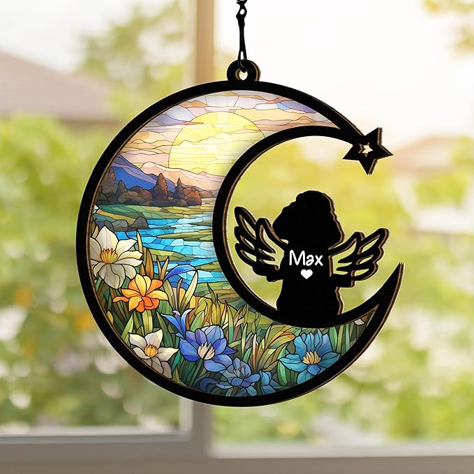 Chillever Poodle Memorial Suncatcher – Custom Pet Loss Ornament, Dog Breed Sympathy Keepsake