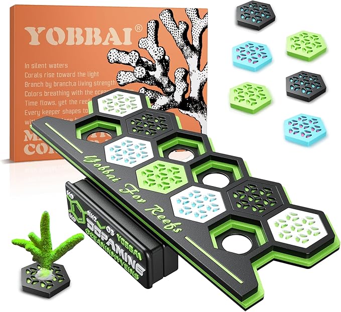 Magnetic Coral Frag Rack for Reef Tank, Saltwater Aquarium Frag Holder with 11 Slots & 13 Frag Plugs, Strong Magnet Glass Mount (Up to ~2cm), Multi-Use Aquarium & Hydroponic Plant / Reptile Display Stand