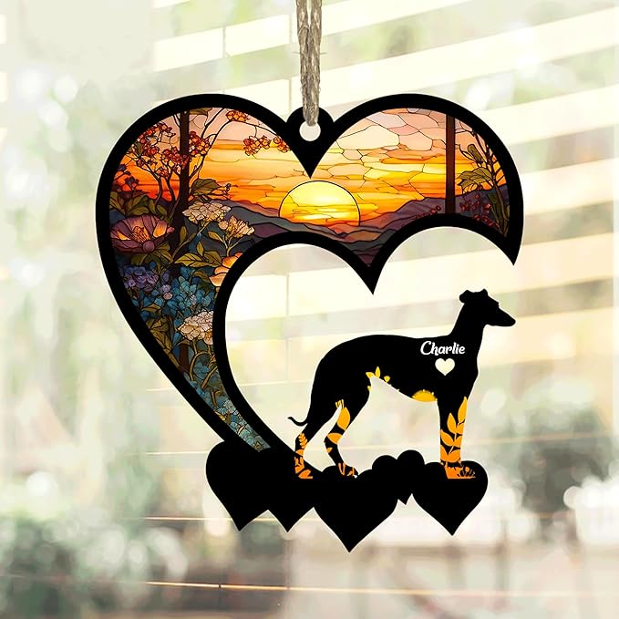 Lovely POD Weimaraner 2 Suncatcher Ornaments, Personalized Weimaraner 2 Memorial with Name, Dogs Loss Ornaments, Dog Remembrance Gift, Dog Memory Ornament, Loss of Dogs Sympathy Gifts