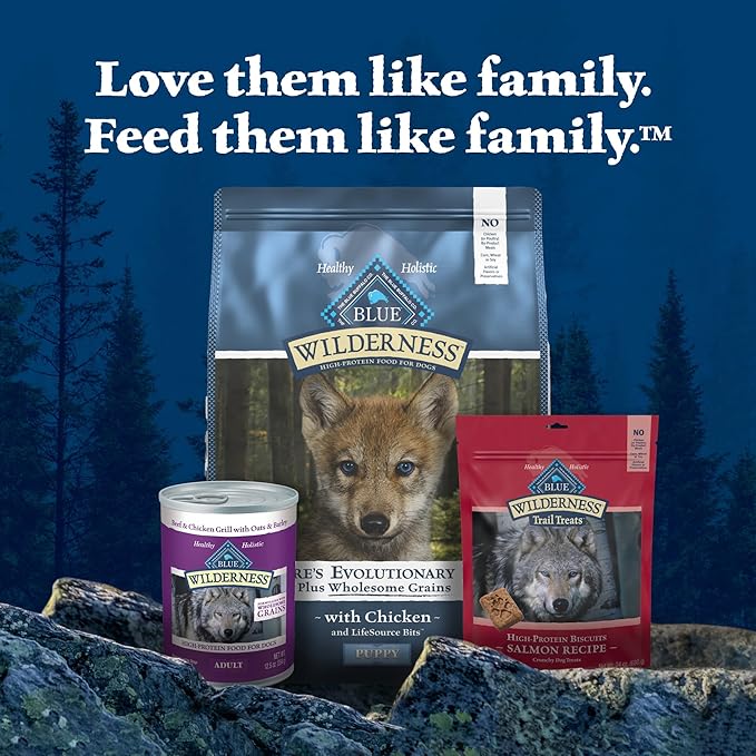 Blue Buffalo Wilderness Puppy High Protein Dry Dog Food with Real Chicken Plus Wholesome Grains, Made in The USA with Natural Ingredients, Chicken, 13-lb. Bag