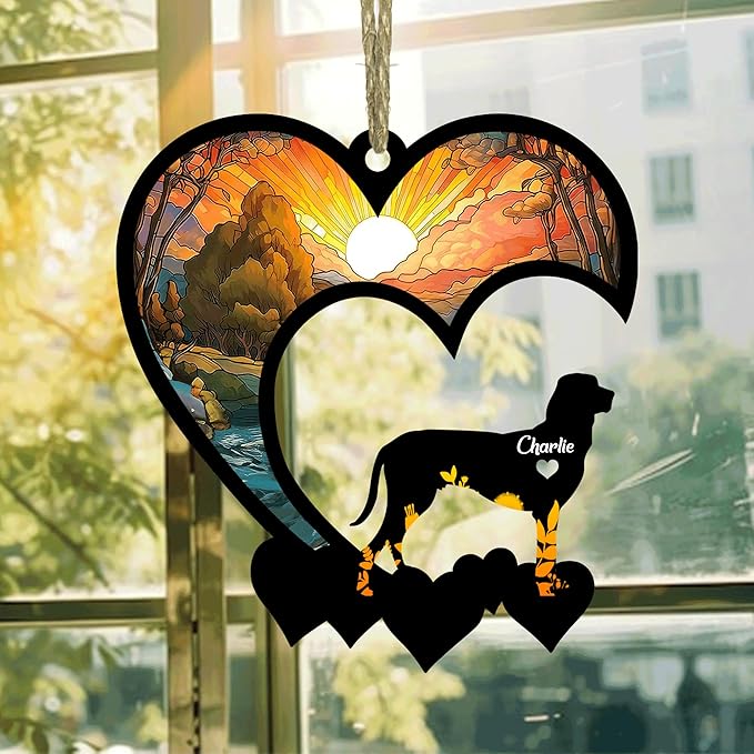 Lovely POD Porcelaine Suncatcher Ornaments, Personalized Porcelaine Memorial with Name, Dogs Loss Ornaments, Dog Remembrance Gift, Dog Memory Ornament, Loss of Dogs Sympathy Gifts