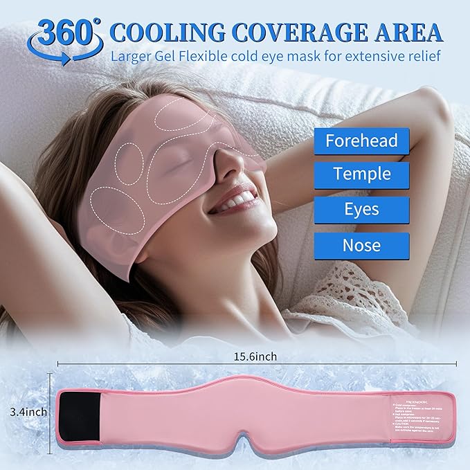 Cooling Face Mask for Morning Routine: Self Care Gifts for Women - Gel Eye Mask for Eye Care,Reduce Puffiness - Flexible Cold Compress for Skincare & Home Spa,Ice Pack Gift for Mom, Valentines Day