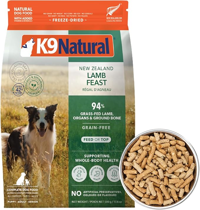 K9 Natural - Grain Free Freeze Dried Dog Food - Lamb, 1.1lb