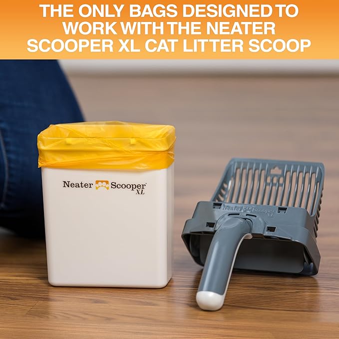 Neater Pets Neater Scooper XL Size Extra-Capacity Waste Bags, Refill Bags for Neater Scooper XL Cat Litter Scoop, Lavender Scent (6 Rolls, 90 Count)