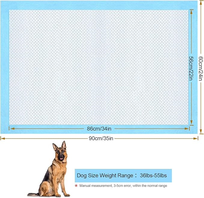 Ownpets Dog Training XL Extra Large Pad 35’’ x 32’’, Leak-Proof 6-Layer Pet Potty Training Pads Pee Pads with Quick-Dry Surface for Pets, Puppies, Adult, Sick & Aging Dogs, 40 Counts
