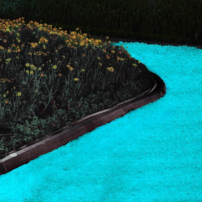 Wesiti Glow in The Dark Gravel, Fluorescent Glow in The Dark Rocks Decorations Fish Tank Rocks Decorative Aquarium Gravel Stones for Garden Room Planter Aesthetic, 300g/ 0.66lb (Blue Green, 3-5 mm)