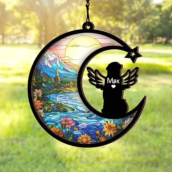 Chillever Golden Retriever Memorial Suncatcher – Personalized Pet Loss Keepsake, Dog Breed Remembrance Ornament