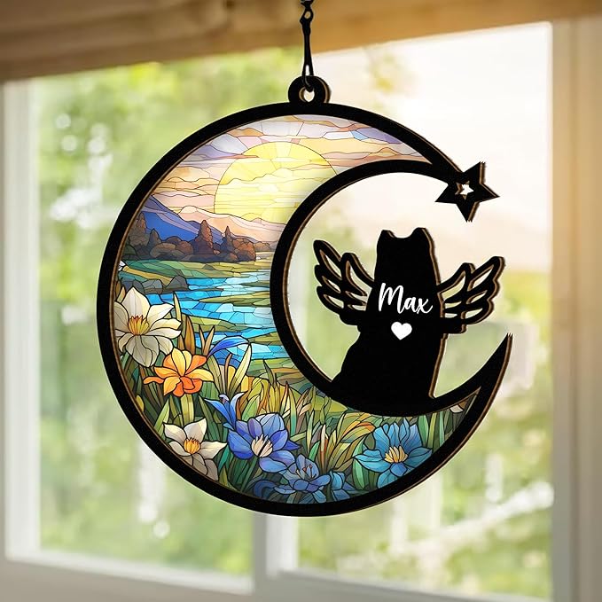 Chillever Samoyed Memorial Suncatcher – Personalized Pet Remembrance Ornament, Dog Loss Keepsake