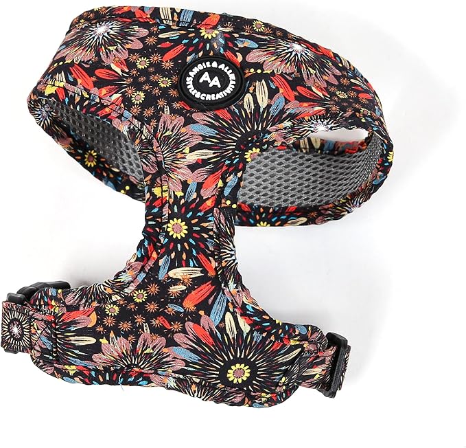 Angie and Allie Organic Cotton Dog Harness,No Pull Pet Harness with Leash D-Ring,Adjustable Soft Padded Dog Vest,Comfortable,Sustainable,Breathable and Stylish for Your Canine Companion