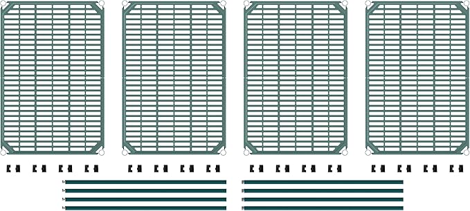 METRO Super Erecta Pro Shelving Unit with Metroseal Green Epoxy, Microban and Removable Plastic Shelf Mats - Wire Shelving for Restaurants, and More - 24" W x 36" L x 74.5" H - NSF Certified