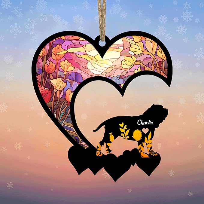Lovely POD Neapolitan Mastiff Suncatcher Ornaments, Personalized Neapolitan Mastiff Memorial with Name, Dogs Loss Ornaments, Dog Remembrance Gift, Dog Memory Ornament, Loss of Dogs Sympathy Gifts