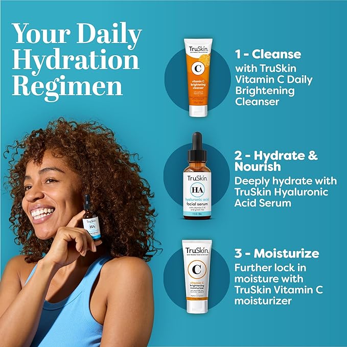 TruSkin Hyaluronic Acid Serum for Face – 7 Ultra-Hydrating Ingredients – Moisturizing & Plumping Facial Serum for Smooth, Healthy-Looking Skin, 2 Fl Oz