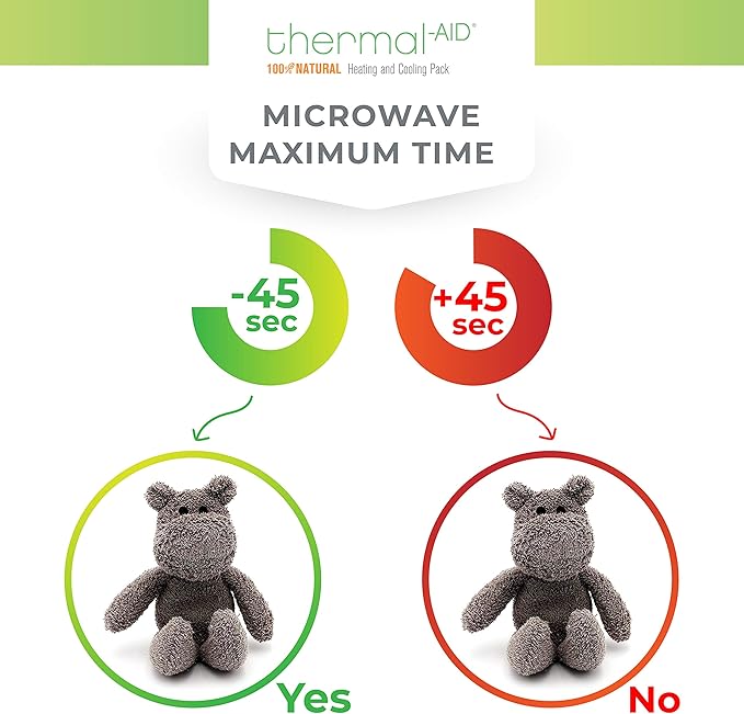 Thermal-Aid® (Happy The Hippo) – Washable Heating Pad & Ice Pack – Plush Hot/Cold Pack with Natural Corn Filling – Reusable Comfort