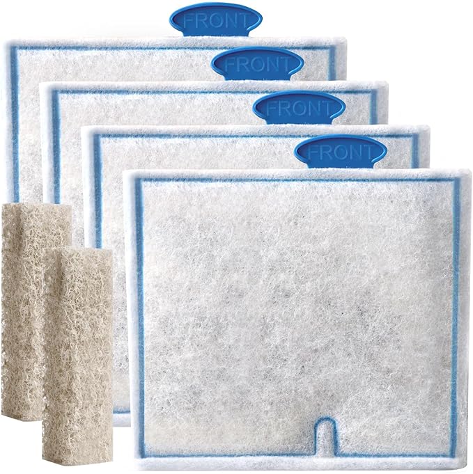 4 Pack Large Aquarium Filter Cartridges Replacement Compatible with QuietFlow LED PRO Size 20,30,50,75/Power Filter Size 20,30,50,55/75, E Internal 40 and Canister (Extra 2 Filter Pad)