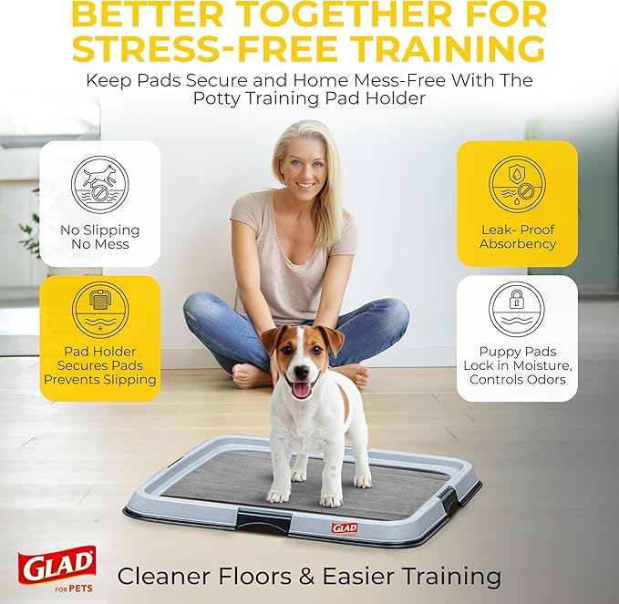 Glad for Pets Black Charcoal Puppy Pads - Super Absorbent Disposable Dog Pee Pads, Potty Training Pads, and Pet Supplies - Dog Pee Pads for Crate Training and Indoor Use 23" x 23" - 50 Count