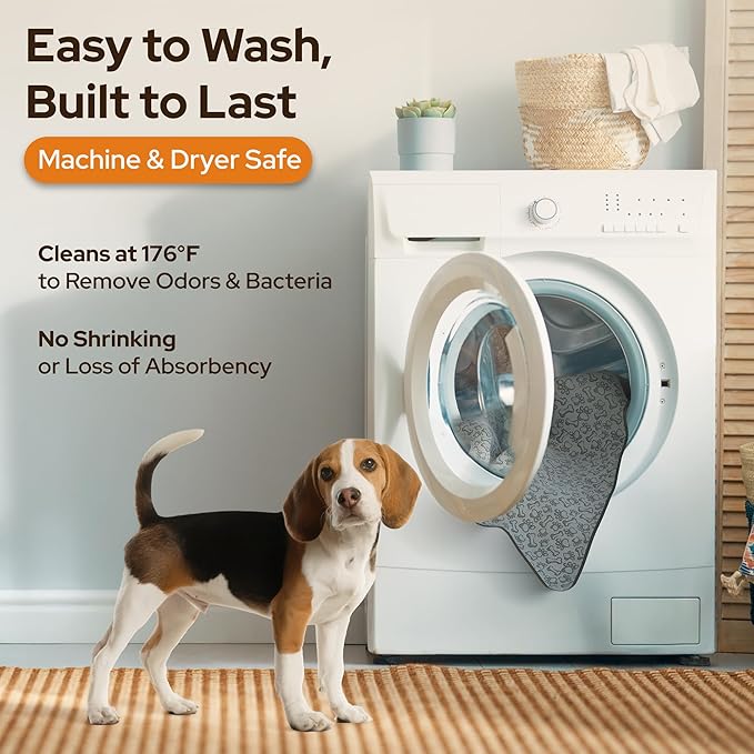 Large Washable Dog Pee Pads 48x48 - Waterproof Reusable Puppy Training Pads, Whelping Mat with Non-Slip Bottom for Dogs, Crates, Playpens, Travel - Floor Protection, Pack of 2