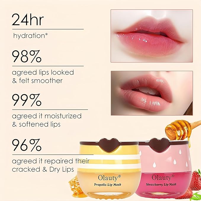 8 PCS Bee Lip Balm Honey Pot, Valentines Day Gifts Honey Lip Balm Bulk, Moisturising Sleep Lip Mask Overnight with Sticks, Reduce Lip Lines, Bulk Gifts Stocking Stuffers Party Favors
