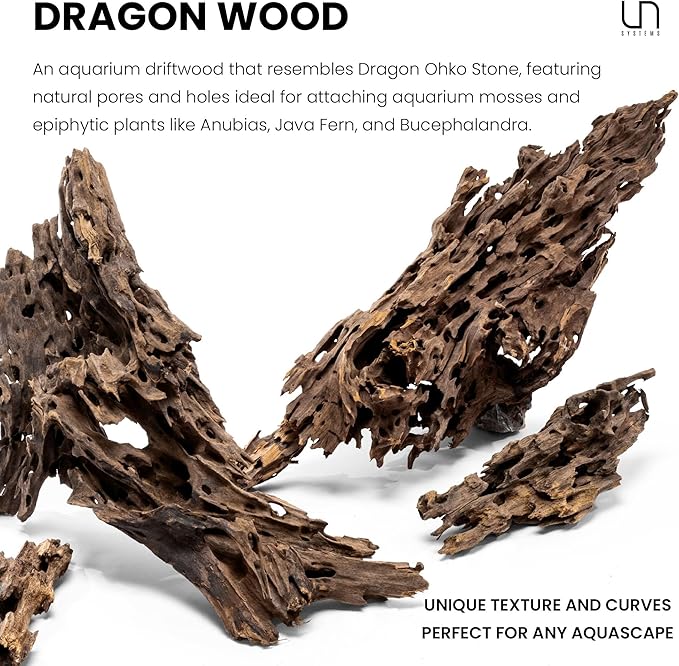 Ultum Nature Systems Driftwood - Dragon Drift Wood for Fish Tank, Planted Tank, Terriarium, Paludarium - Versatile Natural Driftwood Decor, Events Wood Centerpiece - Dragon Wood, S 7-13, 3 Pack