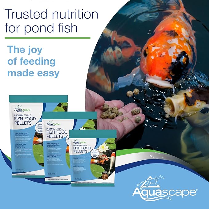 Aquascape Premium Staple Fish Food Pellets for Large Pond Fish, Large Pellet, 4.4 pounds | 98869