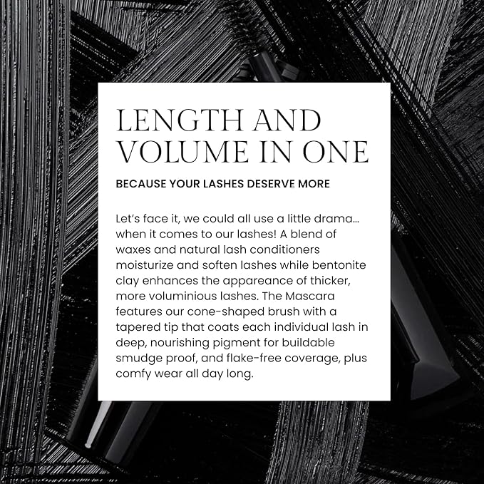 OFIR Smudge Proof Mascara Black | Long-Lasting Volume & Lift | No Smudge, No Flake | Vegan Formula with Cone-Shaped Brush | Lightweight Texture for a Clean, Defined Look | 1 Count