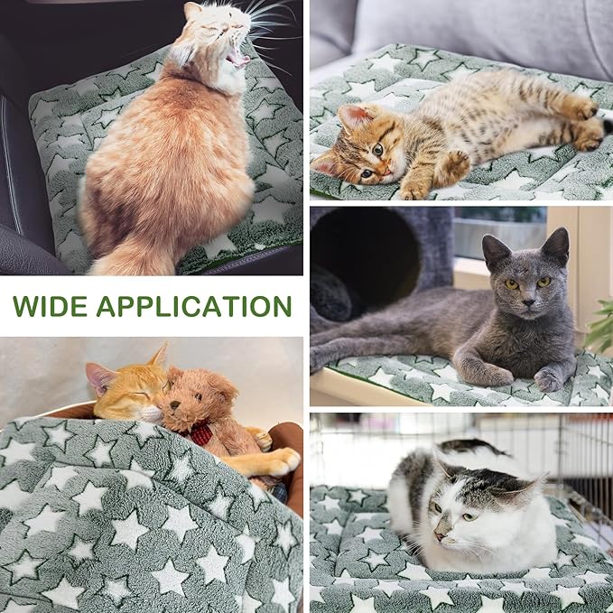 VitalCozy 4 Pcs Winter Dog Crate Pads, Ultra Soft Warm Washable Dog Cat Bed Mat for Pet Crate Comfortable Replaceable Reversible Kennel Pad for Small, Medium, Large Dogs (20 x 30 x 1.6 Inch,Green)
