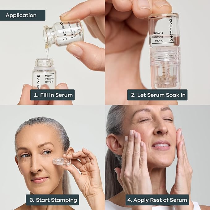 Seranova Micro Infusion for Skin Care, Facial Moisturizing Essence, Serum Smooth Skin Facial Serum for All Skin Types, 1-Month Supply