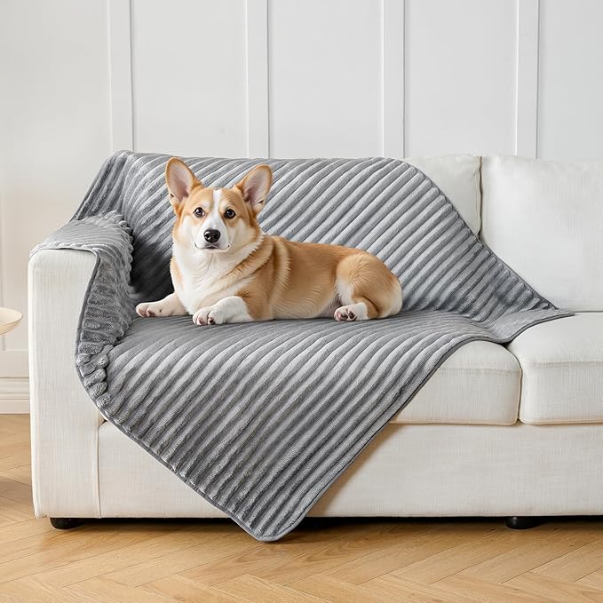 Flannel Washable Pee Pad for Dogs - 4 Pack Reusable Dog Pee Pads, Puppy Pads, Fast Absorb Pet Playpen Mat with Non-Slip Back, Waterproof Puppy Training Pad. (Light Grey, 18" X 24")